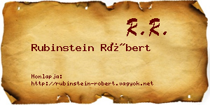 Rubinstein Róbert névjegykártya