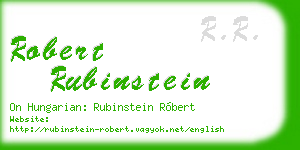 robert rubinstein business card