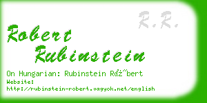 robert rubinstein business card